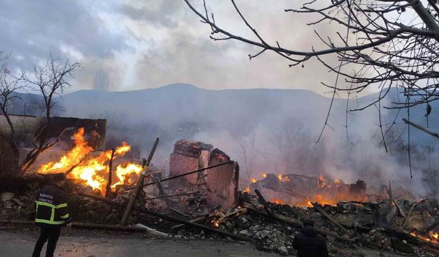 Karabük'te köyde çıkan yangın 4 evi ve bir ahırı küle çevirdi