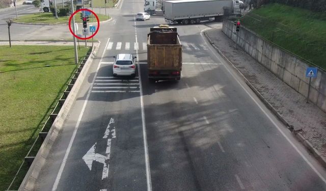 Kurallara uymayan sürücüler dron ile görüntülendi