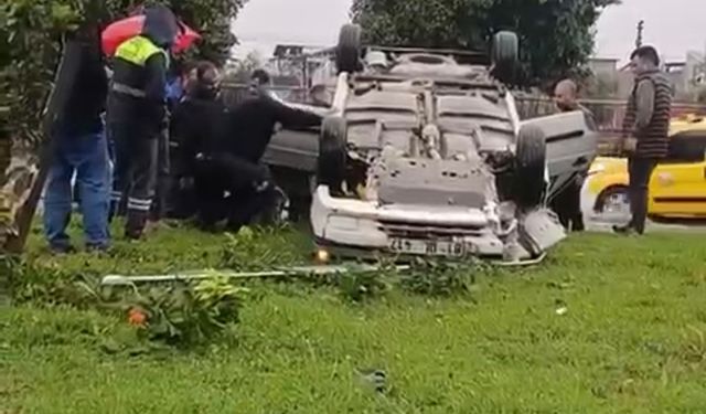 Otomobil takla attı: 1 yaralı