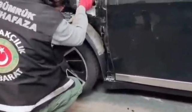 Otomobilin ön tamponunda 11 kilogram madde ele geçirildi