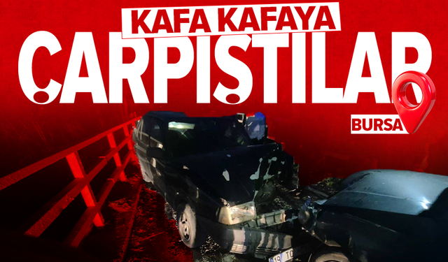 Bursa'da iki otomobil kafa kafaya çarpıştı: 3 yaralı