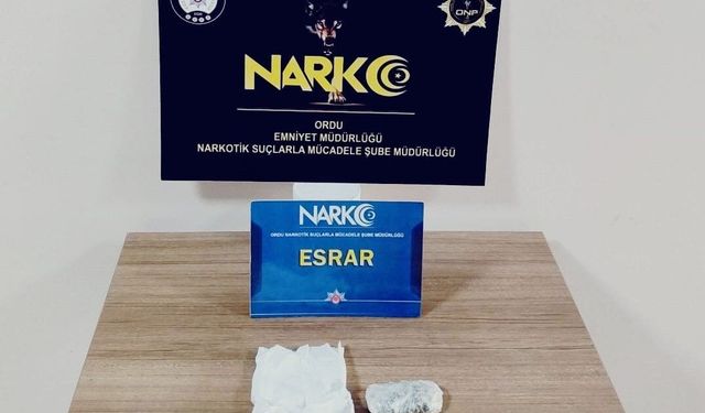 Ordu'da uyuşturucu operasyonunda 1 tutuklama