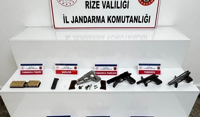 Rize'de ruhsatsız silah ve uyuşturucu operasyonu