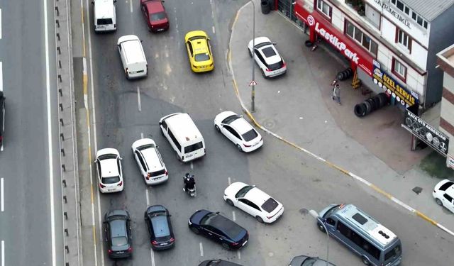 Yolu bırakıp kaldırımdan gittiler: Dron denetiminde ceza yağdı