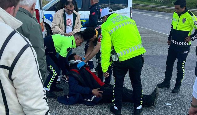 Babaeski'de motosikletle otomobil çarpıştı: 1 yaralı