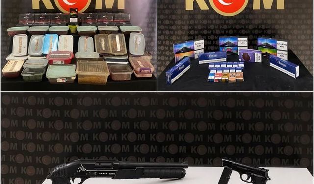 Bayburt'ta kaçakçılık operasyonu: Silahlar ve kaçak tütünler ele geçirildi