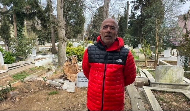 Sarıyer'de fırtınada devrilen ağaçlar mezarlara zarar verdi, vatandaşlar mağdur oldu