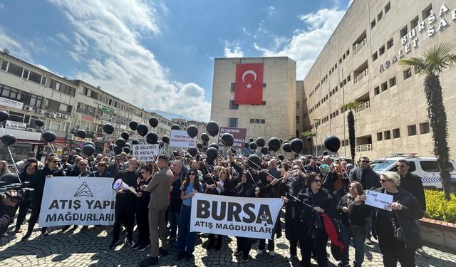 Atış Yapı Mağdurlarından Bursa Adliyesi Önünde yine seslerini yükseltti!