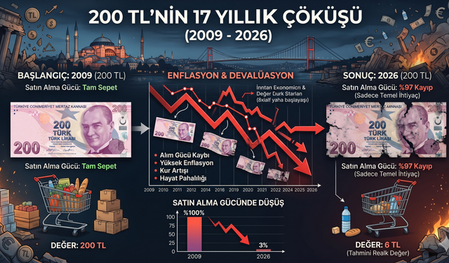 200 TL’nin 17 Yıllık Çöküşü