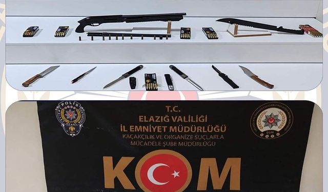 Elazığ'da 9 adet ruhsatsız silah ele geçirildi