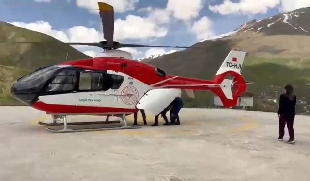Helikopter ambulans, 78 yaşındaki hastayı Van'a sevk etti