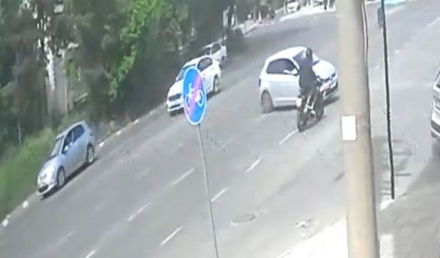Tekirdağ'da 2 kişinin yaralandığı kaza kamerada