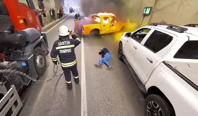 Bartın'da tünel içerisinde gerçeği aratmayan tatbikat