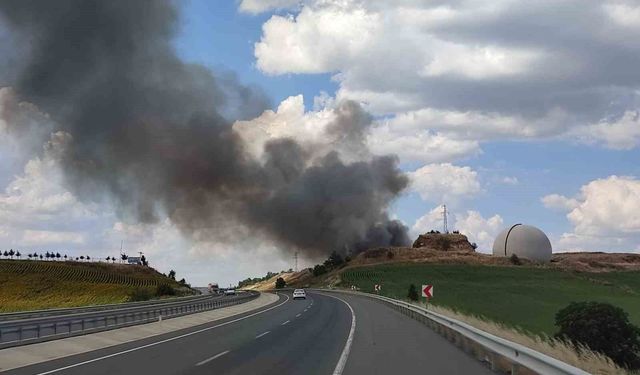 Keşan'da Katı Atık Bertaraf Tesisi'nde çıkan yangın söndürüldü