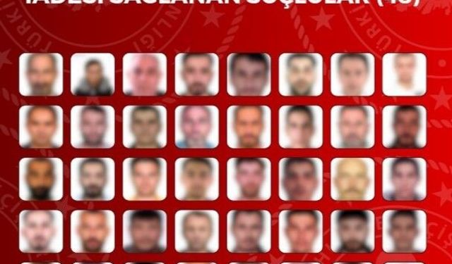 Kırmızı bültenle ve ulusal seviyede aranan 90 suçlu 16 ülkeden yakalanarak Türkiye'ye getirildi
