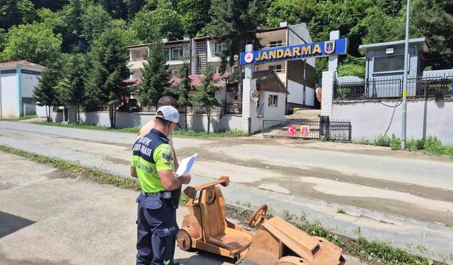 Saatte 70 kilometreyi aşan ahşap araca el konuldu
