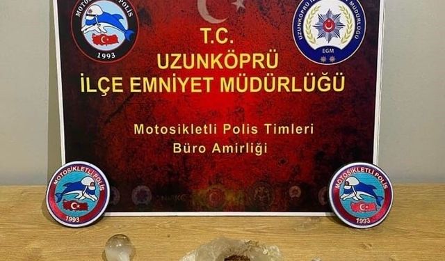 Uzunköprü'de şüpheli araçtan uyuşturucu çıktı