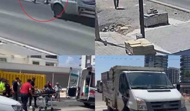 16 yaşındaki sürücünün kullandığı kamyonet yayaya çaptı: Kaza anı kamerada