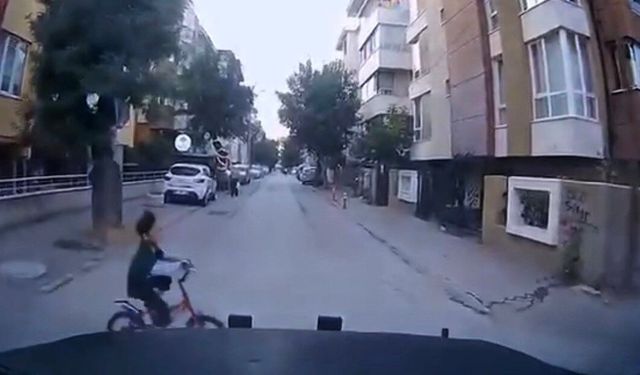 Ara sokaktan biranda çıkan çocuğa çarpmak üzereyken son anda durdu