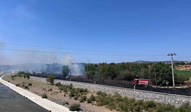 Ayvacık'ta otluk alanda çıkan yangın söndürüldü