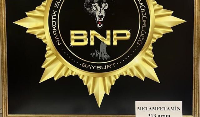 Bayburt'ta midesinden 47 parça halinde 313 gram metamfetamin çıkan şüpheli tutuklandı