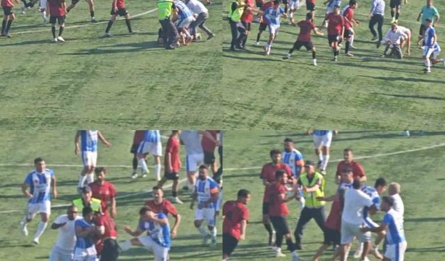 Futbol maçındaki kavga kameraya yansıdı
