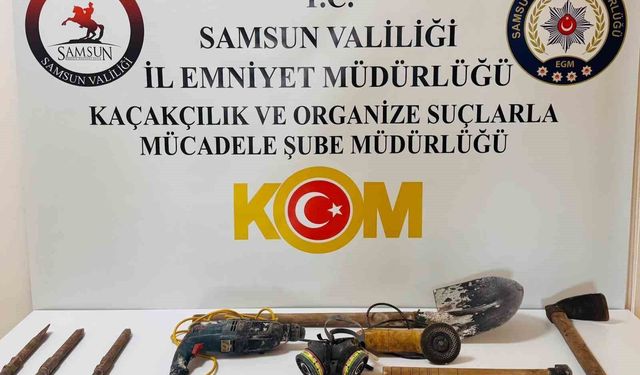 Halı altındaki gizli geçit kaçak kazıyı ortaya çıkardı