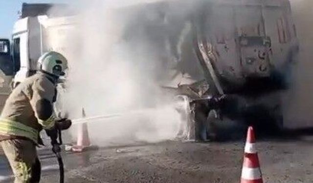 Kahramanmaraş'ta kamyon yangını