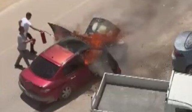 Kahramanmaraş'ta otomobil yangını