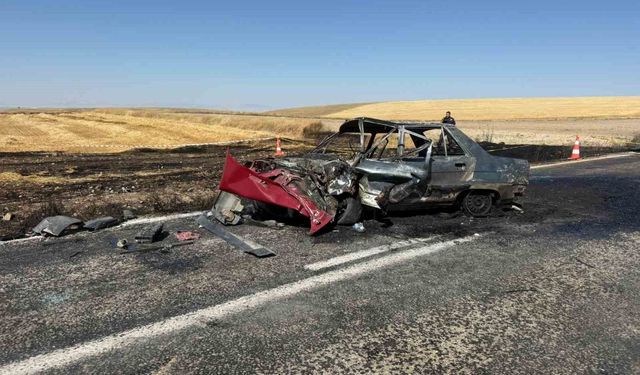 Kaza yapıp yanan aracın sürücüsü hayatını kaybetti