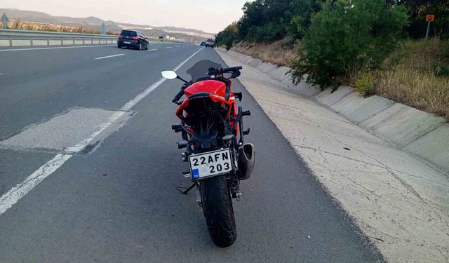 Keşan'da otomobil ile çarpışan motosiklet sürücüsü yaralandı