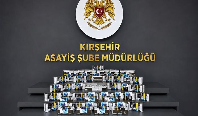 Kırşehir'de 460 paket makaron ele geçirildi
