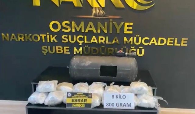 LPG tankına gizlenen 8 kilo 800 gram esrar ele geçirildi: 2 tutuklama