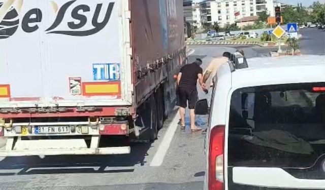 Lüleburgaz'da seyir halindeki tır alev aldı