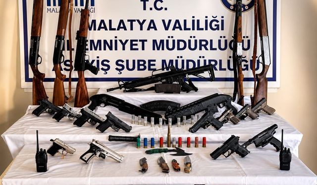 Malatya'da silah teşhirine operasyon: 56 şüpheli yakalandı