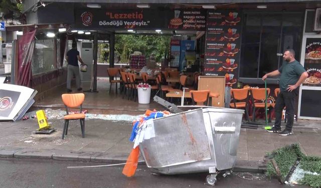 Maltepe'de alkollü sürücü dükkana daldı