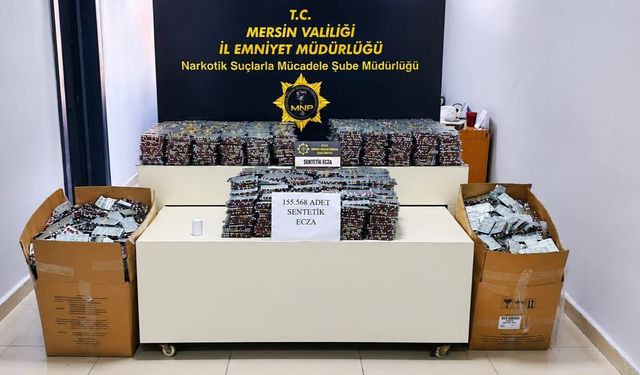 Mersin'de 155 bin 568 adet uyuşturucu hap ele geçirildi, 2 kişi tutuklandı