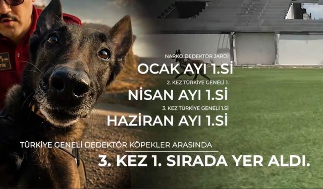 Narkotik köpeği 'Jardi' üçüncü kez zirvede