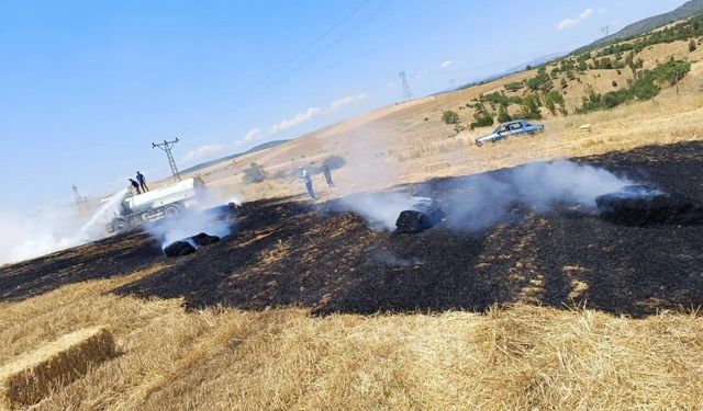 Sinop'ta balya makinesi arızası yangın çıkardı