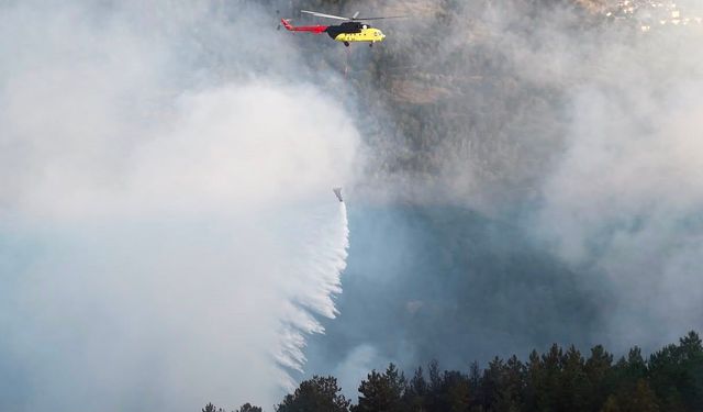 Kastamonu'da çıkan orman yangınına ekiplerin müdahalesi sürüyor