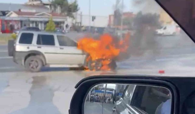 Kastamonu'da cipte çıkan yangını itfaiye söndürdü