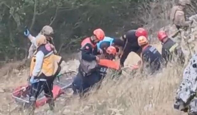 Mağarada yaralanan kadın, askeri helikopterle kurtarıldı
