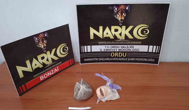 Ordu'da uyuşturucu madde ile yakalanan şüpheli tutuklandı