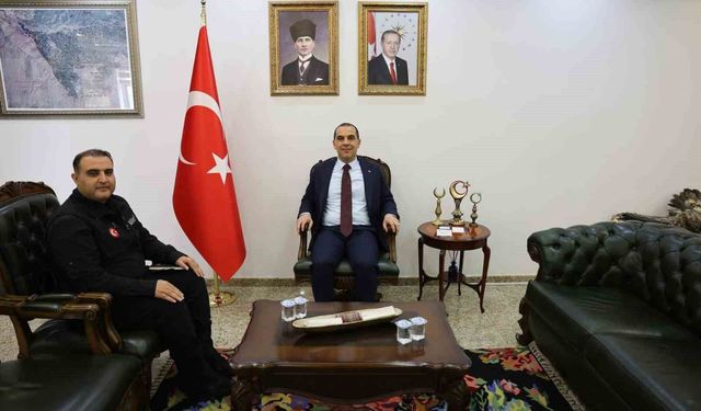 Vali Taşolar, AFAD Müdürü Tuncer Şeyda'yı kabul etti