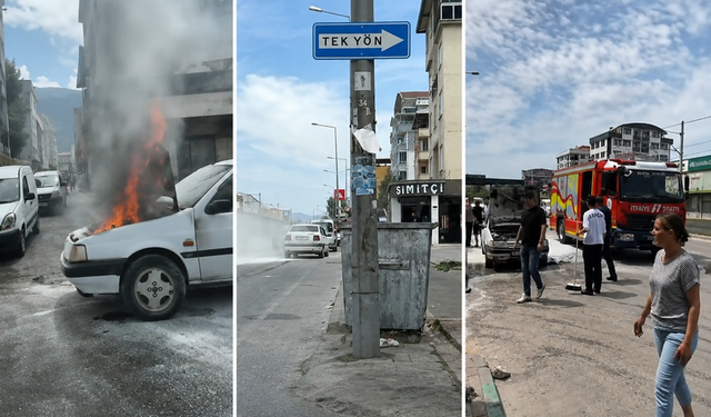 Bursa'da seyir halindeki otomobil alevlere teslim oldu