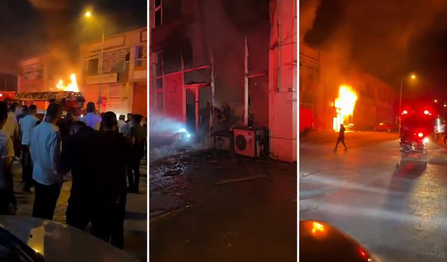 Bursa'da iş yeri alev alev yandı