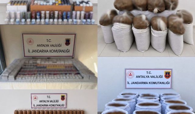 Antalya'da 1 ton 150 kilogram kıyılmış tütün ele geçirildi