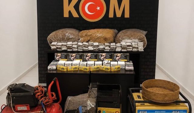 Bayburt'ta 38 kilo açık tütün ve 18 bin 240 makaron ele geçirildi