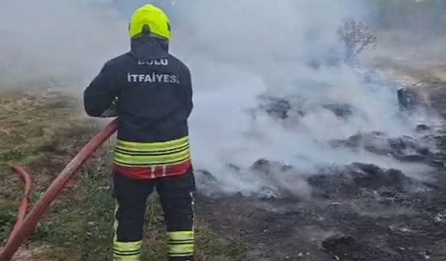 Bolu'da ot yangını paniğe neden oldu