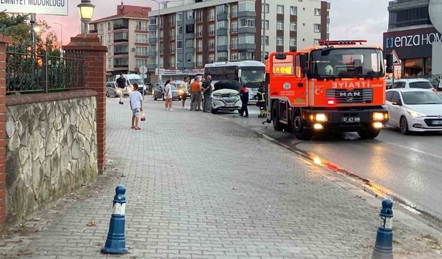 Sinop'ta SUV tipi araçta yangın paniği